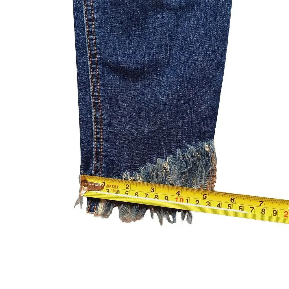 Free People Great Heights Fringe Frayed Hem Skinny Jeans Women's Size 27